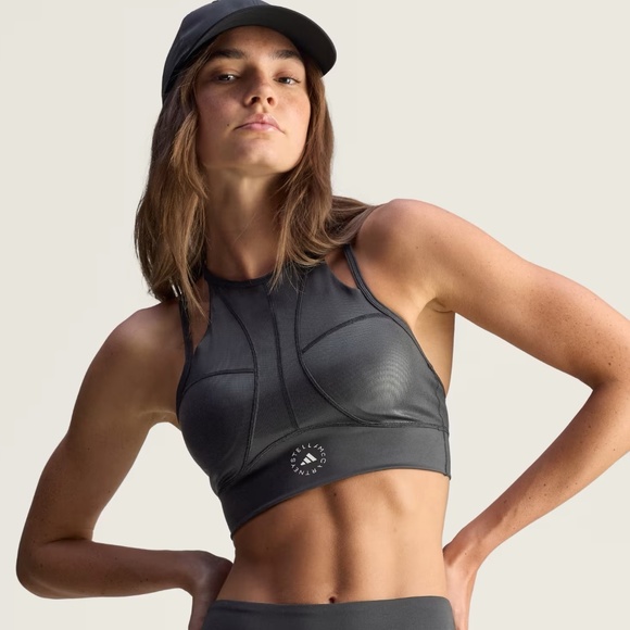 Adidas by Stella McCartney Tops - adidas Stella McCartney Small Training Micro Dot Shine Crop Top Black JM6089